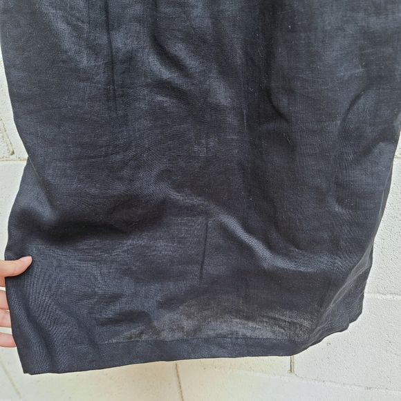 Boden | Fleur Embroidered 100% Linen Crochet Dress in Black Size 2 - Picture 7 of 12